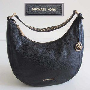 new MICHAEL KORS Lydia gold studded strap hobo bag $378